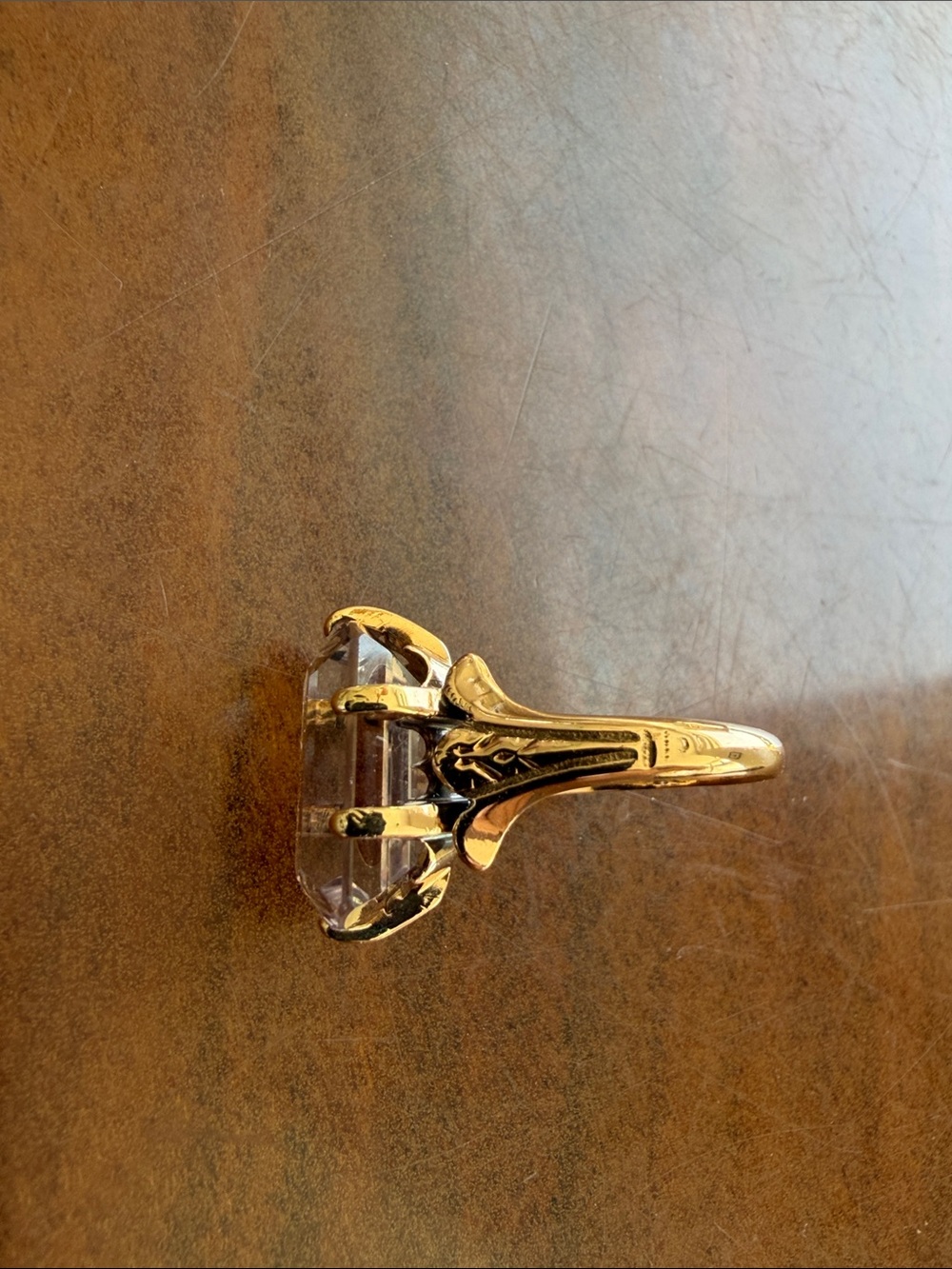 Vintage 14K Yellow Gold Ring with Light Purple Emerald-Cut Amethyst. - Picture 5 of 5